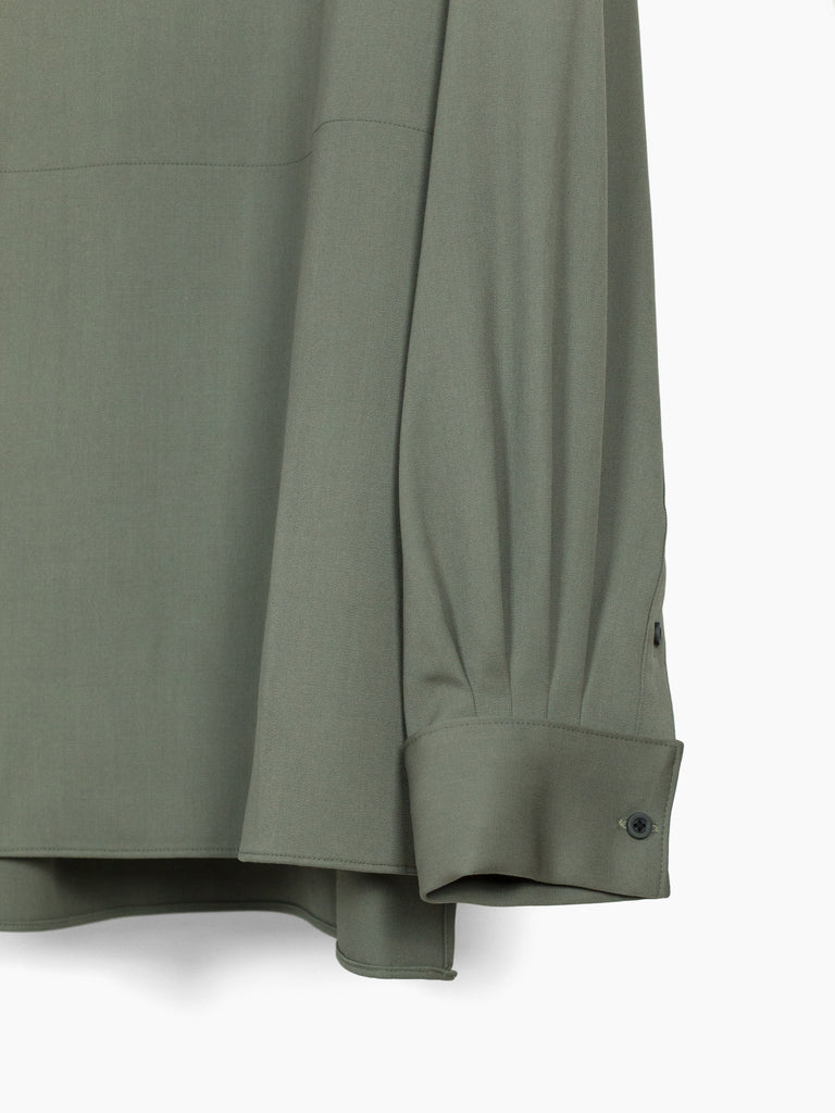 Soshiotsuki AW24 Wool Gabardine Kimono Collar Shirt – HUIBEN