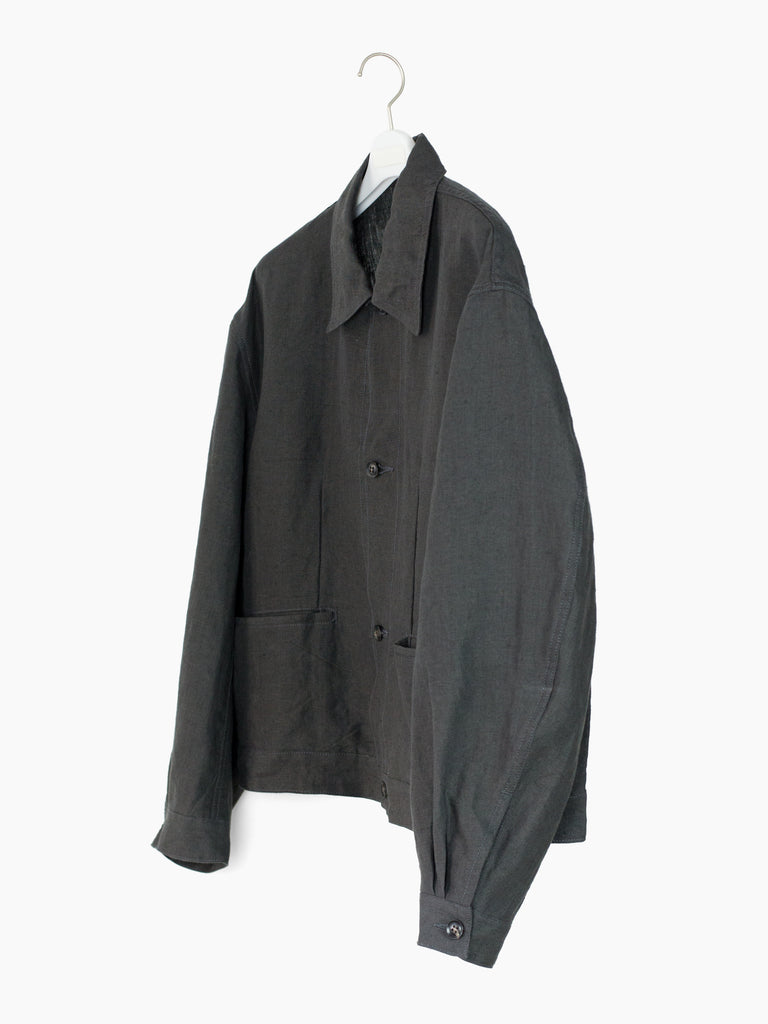 Soshiotsuki SS25 Washed Linen Draped Pocket Blouson – HUIBEN