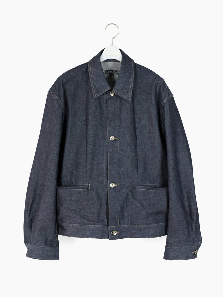 Soshiotsuki SS25 Rigid Denim Draped Pocket Blouson – HUIBEN