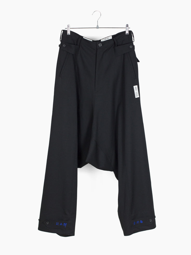 Sulvam x Kozaburo SS24 Embroidered Wool Sarouel Pant