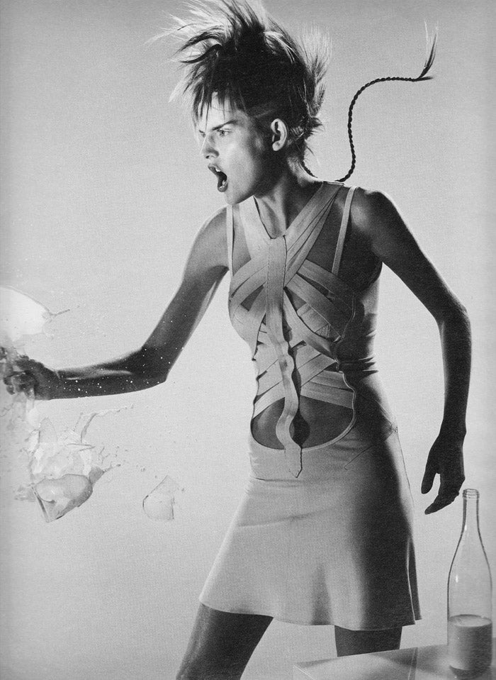 Helmut Lang SS01 Silk Cross Strap Bound Top