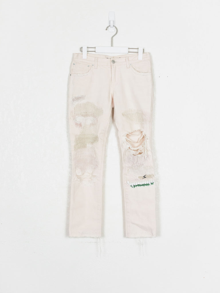 Undercover SS05 64 Gold Stitched Distressed Denim – HUIBEN