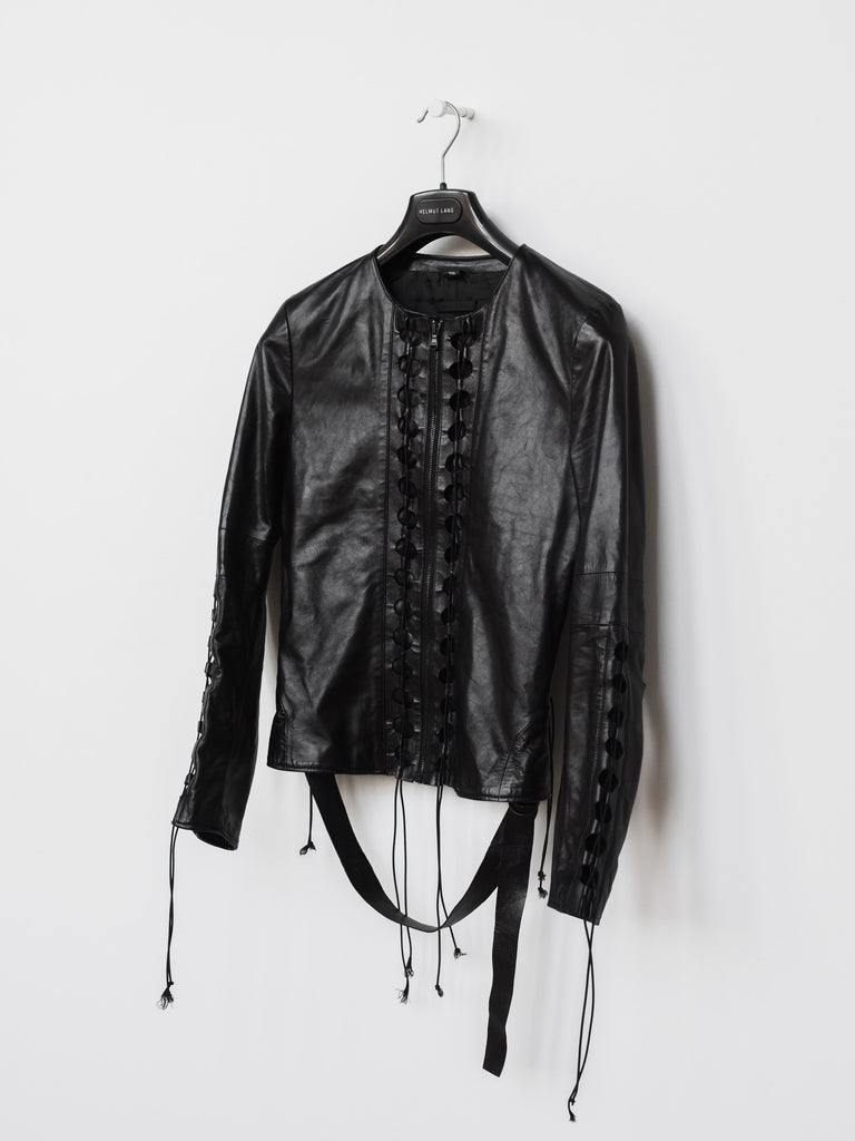 Helmut Lang SS01 Lace Up Corset Leather Jacket – HUIBEN