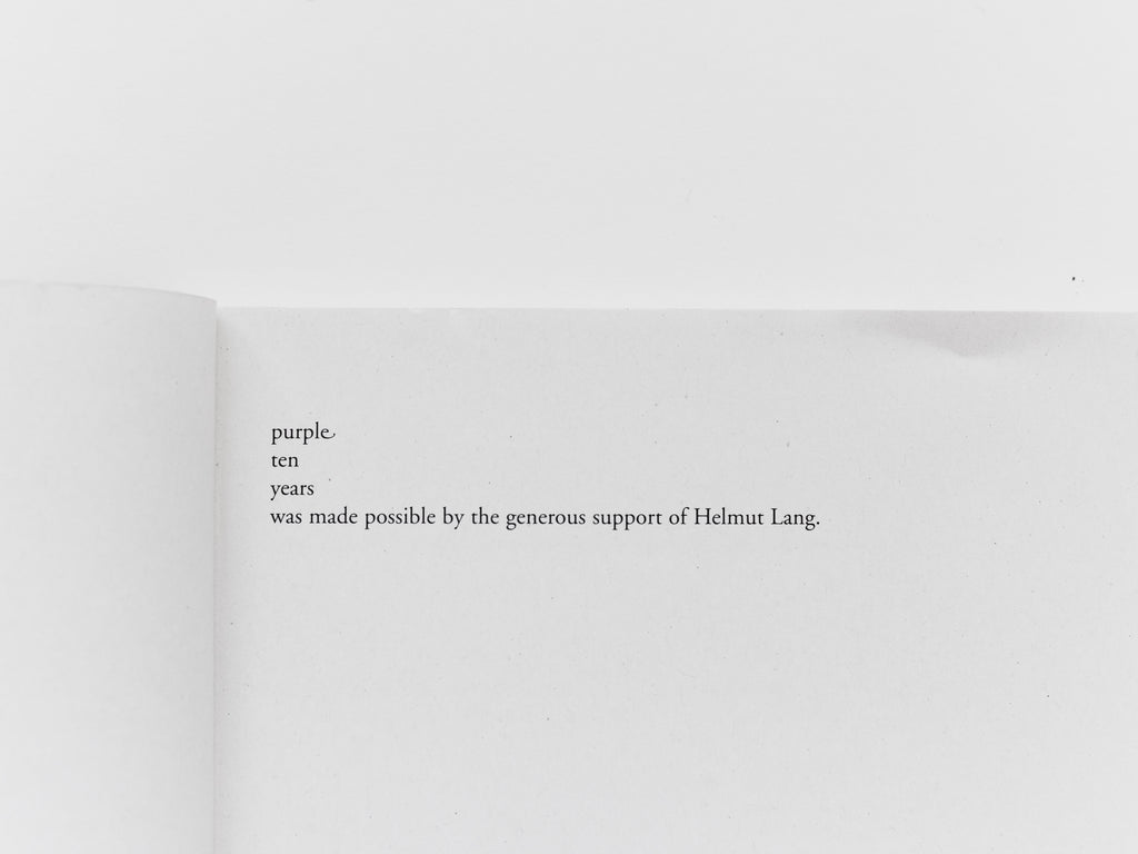 Helmut Lang 2002 Purple Ten Years Retrospective Magazine – HUIBEN