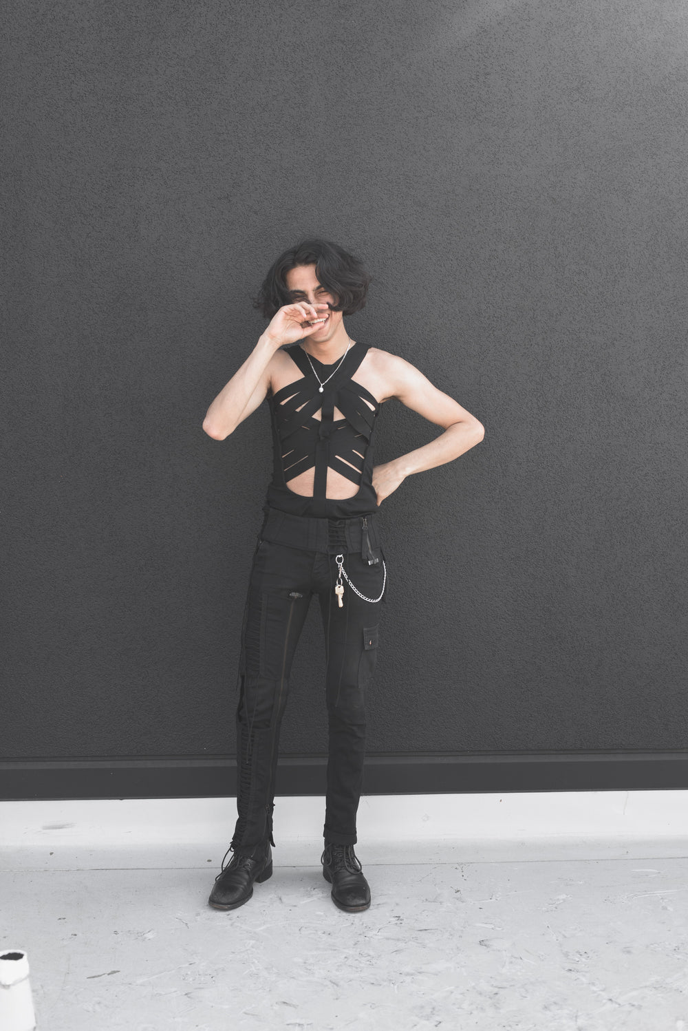 Helmut Lang SS01 Silk Cross Strap Bound Top