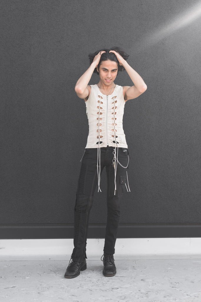Helmut Lang SS01 Lace Up Corset Zip Tank – HUIBEN