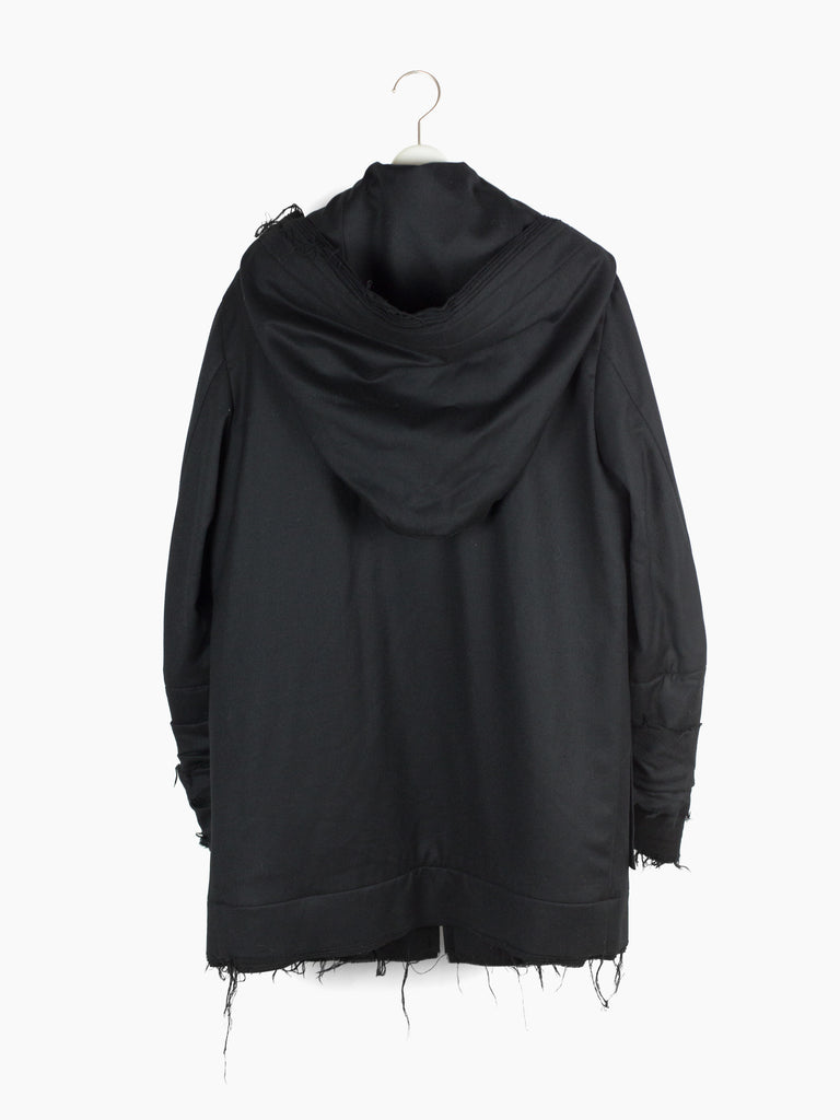 Yuji Yamada 90s Layered Raw Edge Hooded Coat – HUIBEN