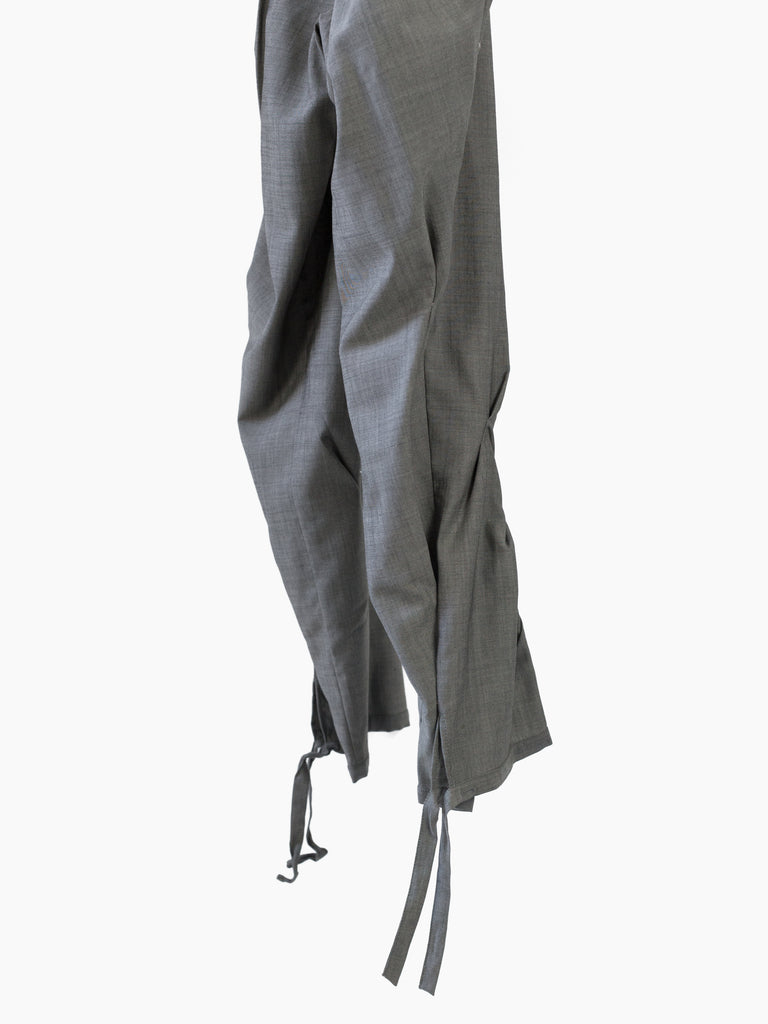 Marithe Francois Girbaud 90s Grey Fin Pleat Twisted Leg Trousers 