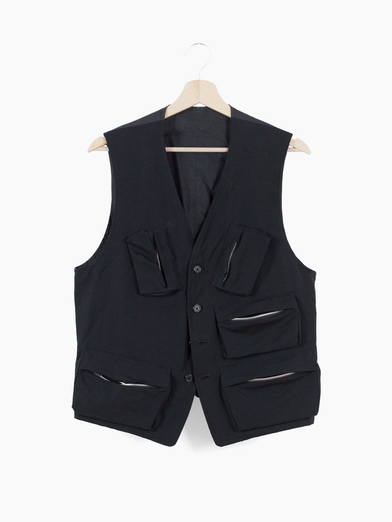 トップス Yohji Yamamoto Pour Homme Knit Vest YOHJI YAMAMOTO POUR HOMME - FW11 Button up cotton vest with