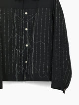 Sulvam AW24 Slub Pinstripe Wool Trucker Jacket