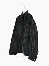 Sulvam AW24 Slub Pinstripe Wool Trucker Jacket