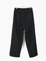 Sulvam AW24 Slub Pinstripe Wool Wide Pants