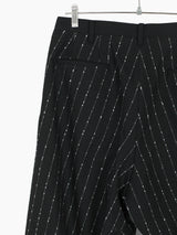 Sulvam AW24 Slub Pinstripe Wool Wide Pants