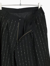 Sulvam AW24 Slub Pinstripe Wool Wide Pants