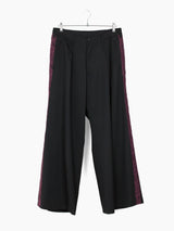 Sulvam AW24 Lace Trim Gabardine Wide Pants