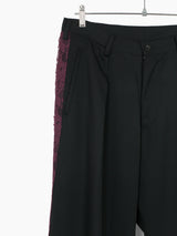 Sulvam AW24 Lace Trim Gabardine Wide Pants