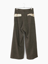 Sulvam AW24 Herringbone Slashed Pocket Wide Pants