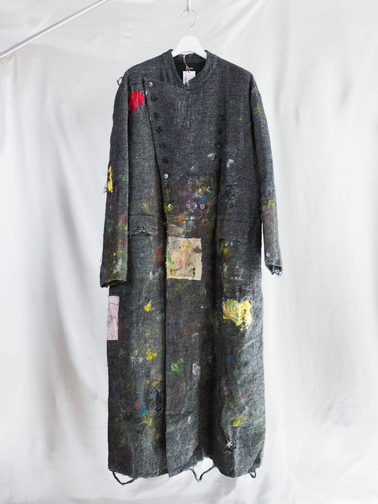 Les Six SS26 Destroyed Mason's Coat