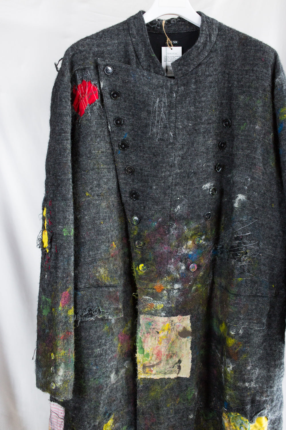 Les Six SS26 Destroyed Mason's Coat