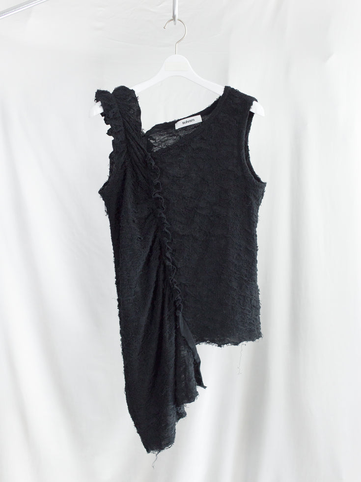Sulvam SS26 Broken Frill Tank Top
