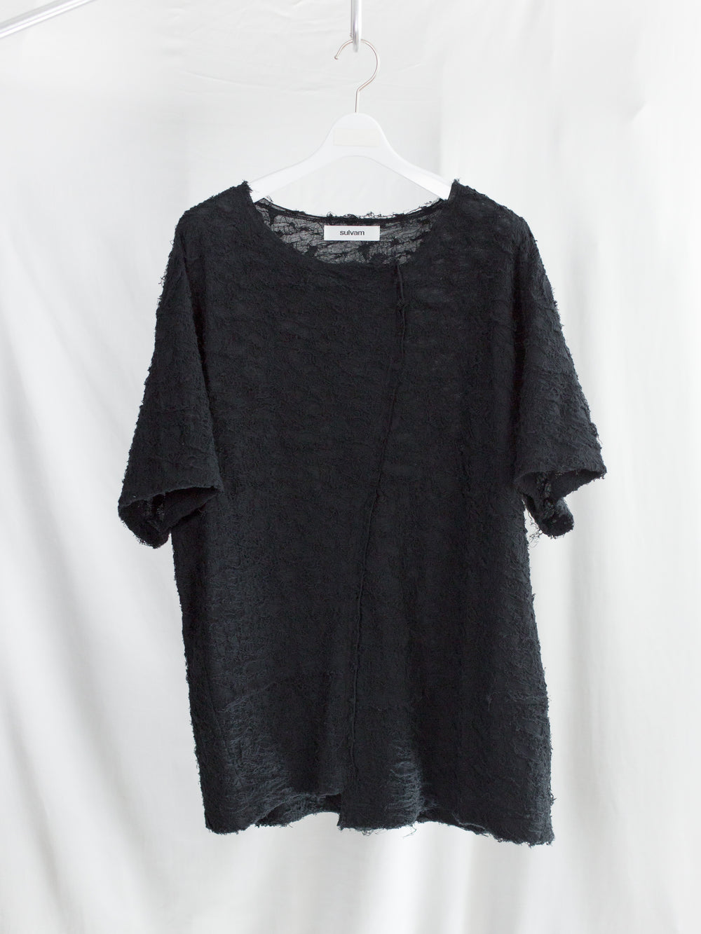Sulvam SS26 Broken Asymmetrical T-Shirt