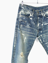 Shinichiro Arakawa 00s Distressed Painted Biker Jeans