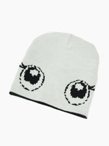 VeniceM AW24 Reversible Eyes Beanie White