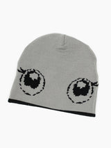 VeniceM AW24 Reversible Eyes Beanie Grey