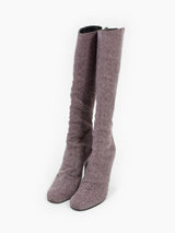 PierAntonio Gaspari Wool Herringbone Heeled Boots