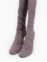 PierAntonio Gaspari Wool Herringbone Heeled Boots