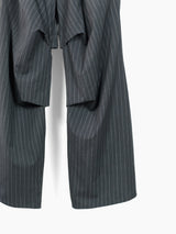 Sulvam SS25 Pleated Stripe Wide Trousers