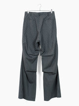 Sulvam SS25 Pleated Stripe Wide Trousers
