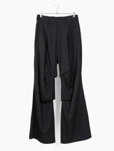Sulvam SS25 Pleated Wool Gabardine Wide Trousers