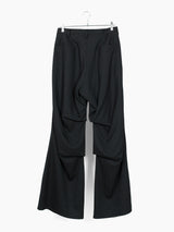 Sulvam SS25 Pleated Wool Gabardine Wide Trousers