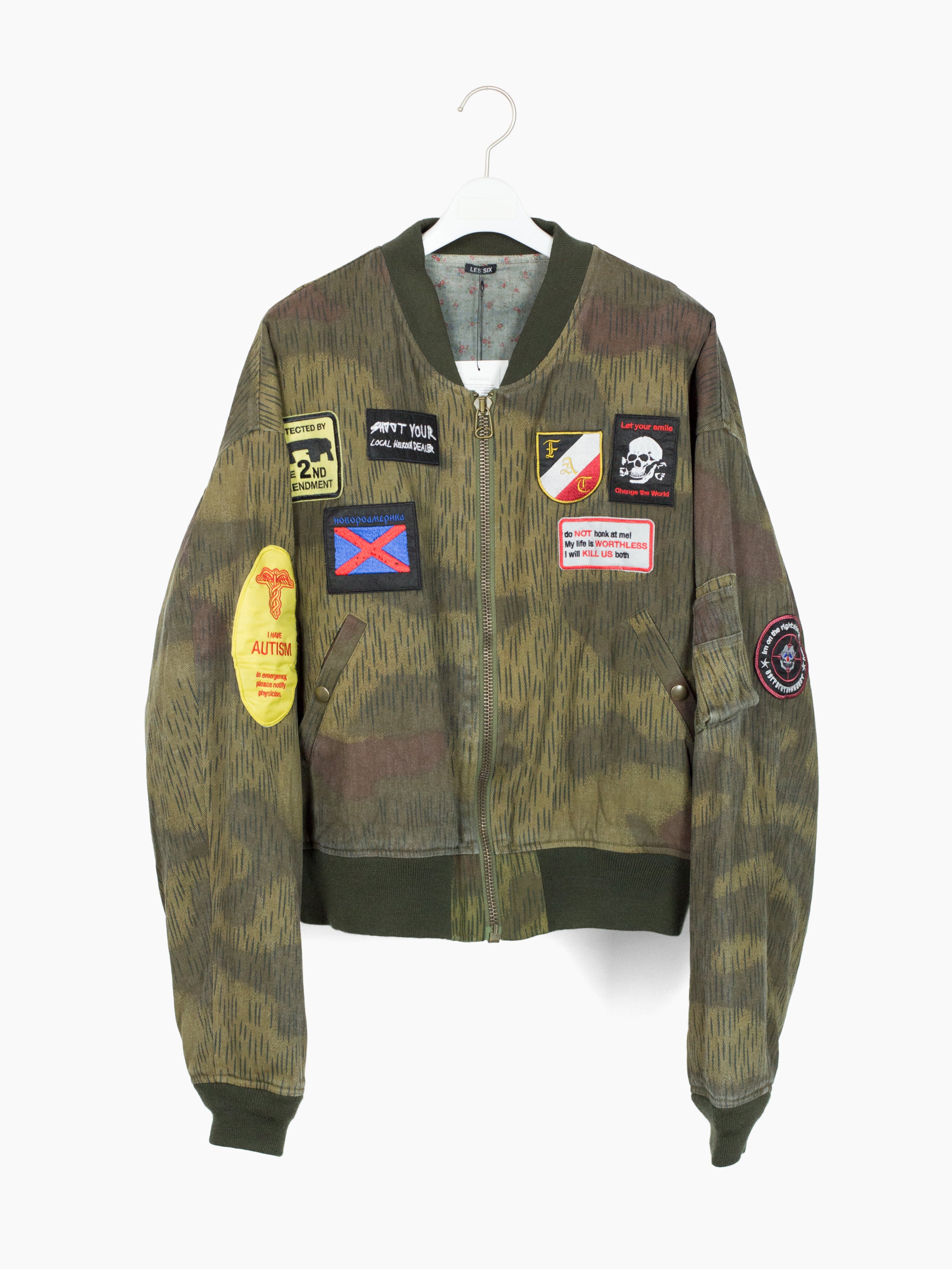Les Six SS25 Patched Camo Bomber – HUIBEN Les Six SS25 Patched Camo Bomber – HUIBEN