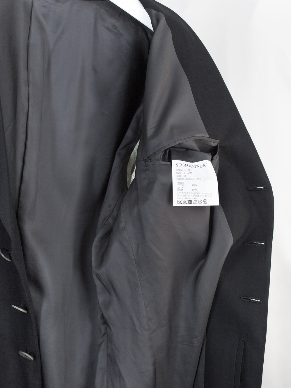 Soshiotsuki SS26 3B Draped Facing Jacket
