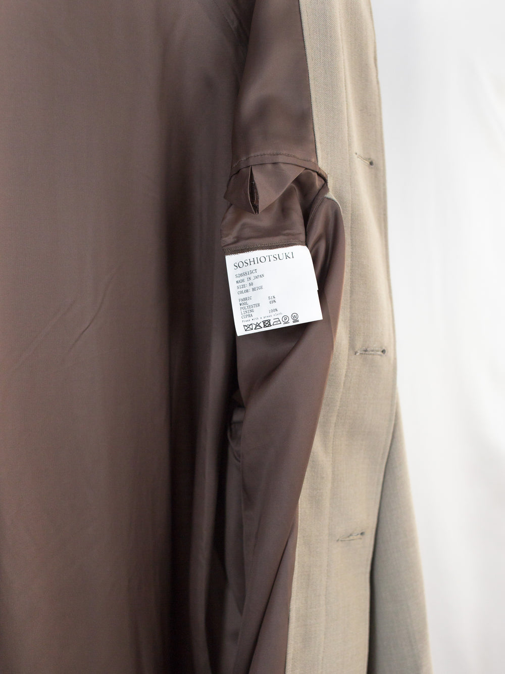 Soshiotsuki SS26 Scarf Drape Coat