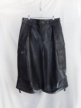 Les Six AW26 Leather Cargo Shorts