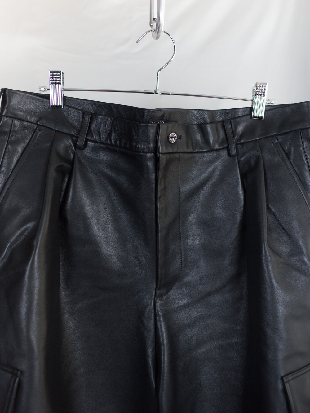 Les Six AW26 Leather Cargo Shorts