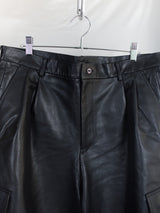 Les Six AW26 Leather Cargo Shorts