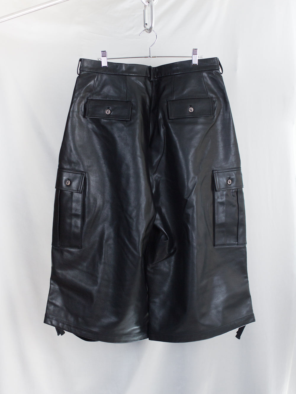 Les Six AW26 Leather Cargo Shorts