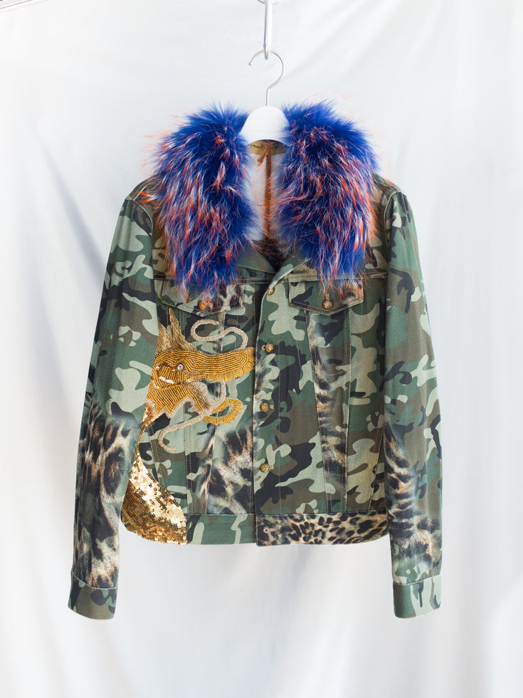 Penultimate AW26 Fur Collar Dragon Denim Jacket