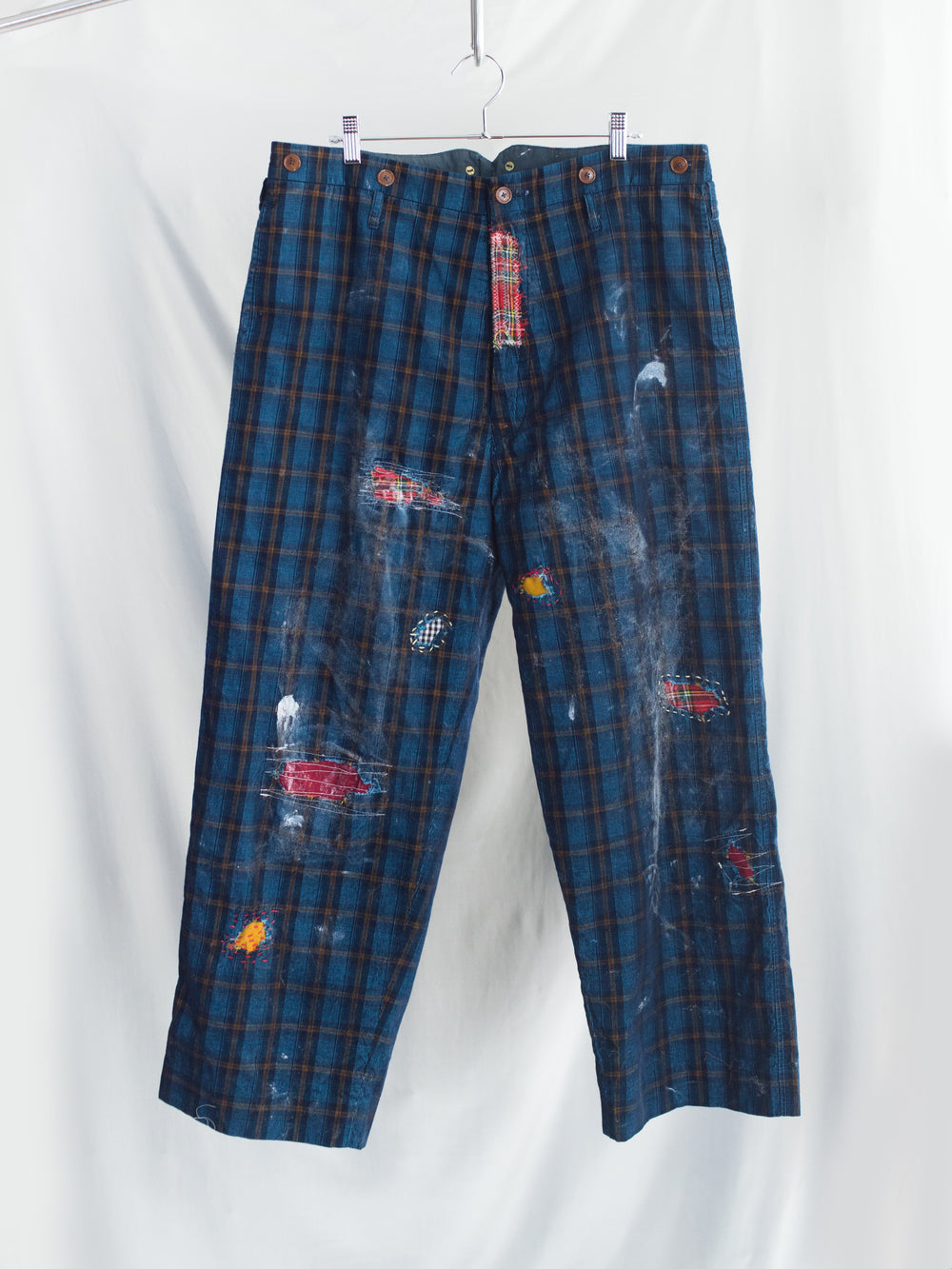 Les Six AW26 Distressed Plaid Clown Pants