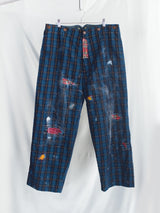 Les Six AW26 Distressed Plaid Clown Pants
