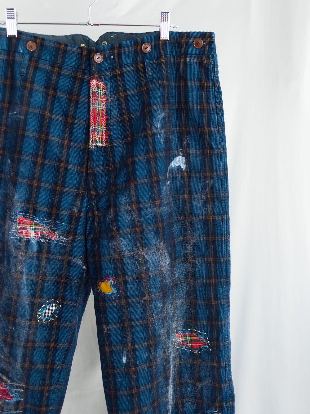 Les Six AW26 Distressed Plaid Clown Pants