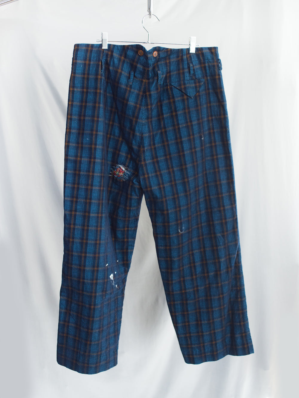 Les Six AW26 Distressed Plaid Clown Pants