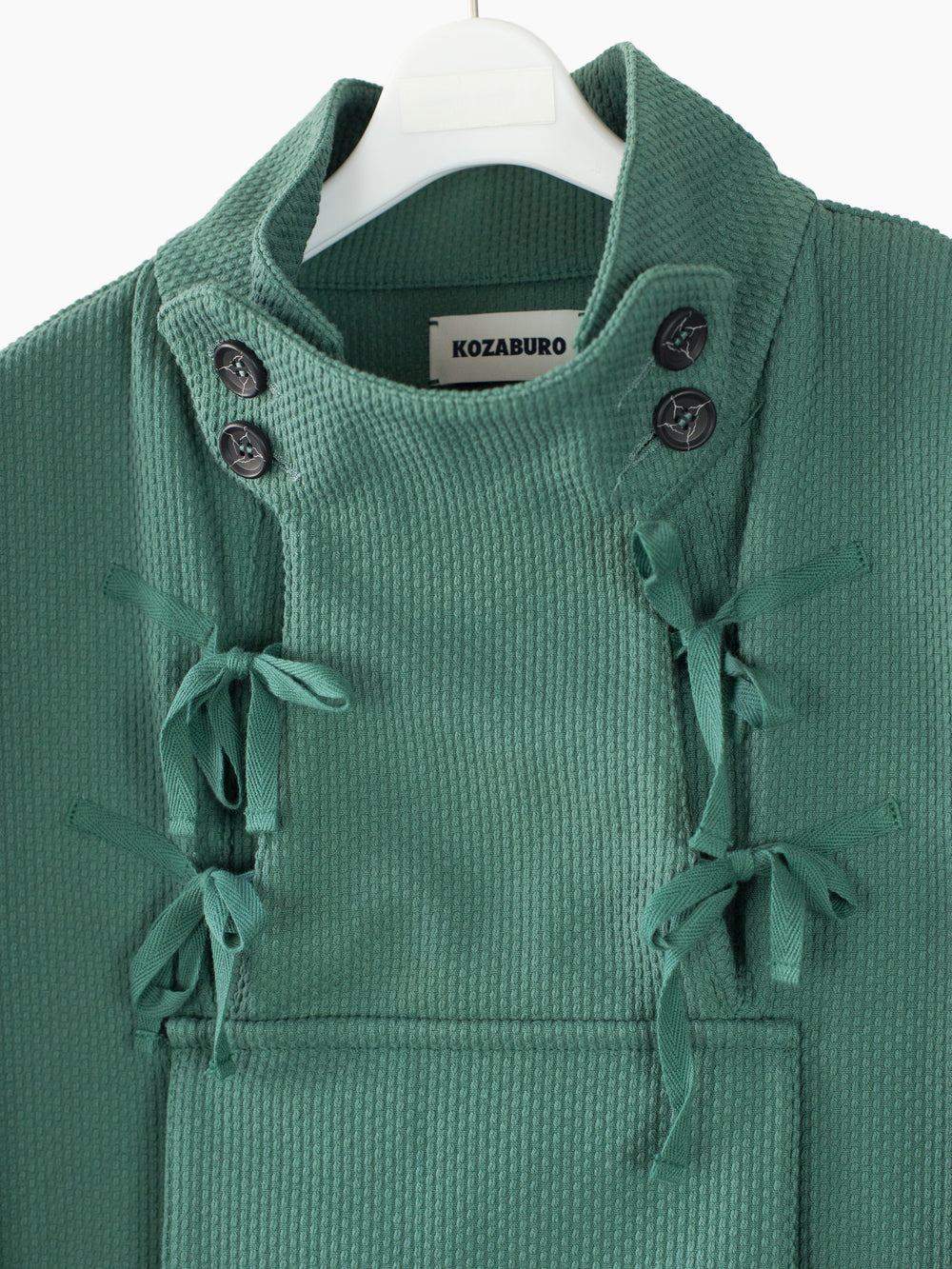 Kozaburo SS23 Copper Green Sashiko Monk Jacket