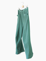 Kozaburo SS23 Copper Green Sashiko 3D Tailored Pants