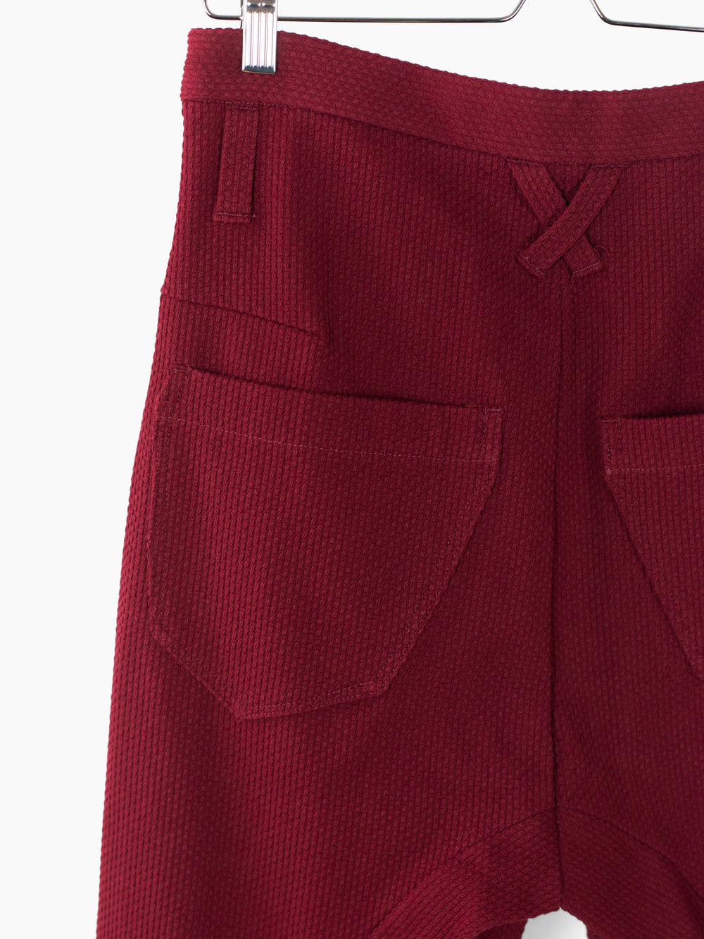 Kozaburo AW23 Burgundy Sashiko 3D Tailored Trousers