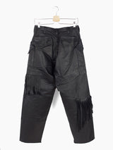 Sulvam 23AW Scarred Horse Leather Fringe Trousers